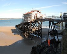 View of lifeboat station under renovation